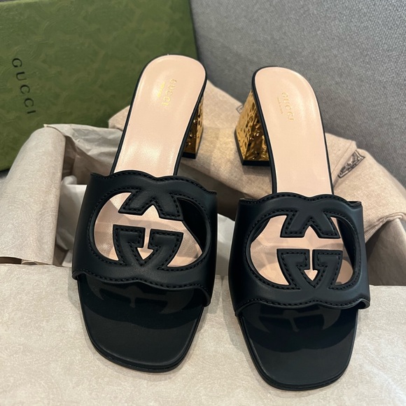 NEW Gucci Cosmos Interlocking GG Cutout Heels - Picture 3 of 12